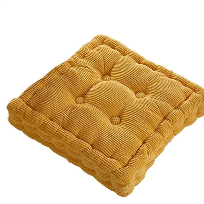 Galette De Chaise Carru00e9e Beige En Coton | Fabrique De Styles