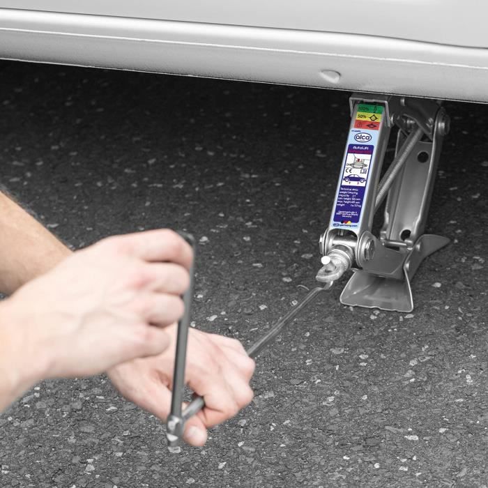 Cric à Pantographe Universel Jusqu'à 2 Tonnes - Hauteur Min 105 Mm, Max 380 Mm - Tige Pivotante, Base Acier - Compatible Suzuki Ignis Et Autres - 9