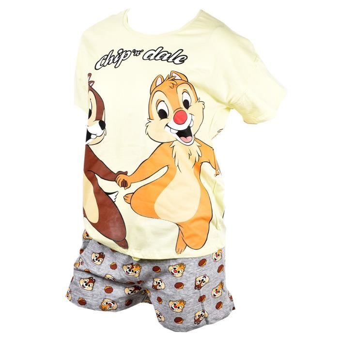 Pyjama Femme LICENCE DISNEY - EV3546 JAUNE TIC ET TAC Ev3546 jaune