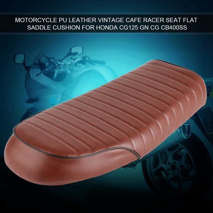 Housse De Selle Moto En Cuir PU Imperméable Noir Pour Yamaha YBR 125 - Coussin Respirant Avec Trou D'Aération