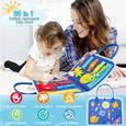 KENLUMO Busy Board pour Enfants , Jeux Montessori pour Apprendre La Motricité Fine,Encart pour Apprendre Compétences de Vie-2