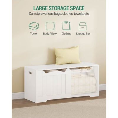 Banc Coffre De Rangement Avec Roulettes - 100x49x40 Cm, Marron Rustique, Multi-usage Salon/chambre