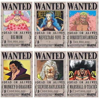 Poster One Piece: Lot De 6 Posters Manga +10 Cartes Prime Avis De Recherche  One Piece Wanted- Affiches Pour Tableau Decoration[32] - Cdiscount Maison
