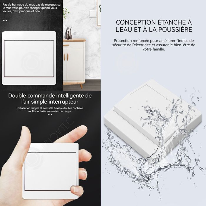 Interrupteur Intelligent sans Fil 2 Boutons Zigbee