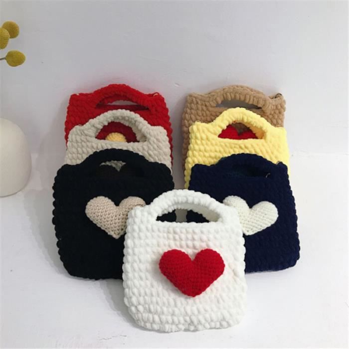 Sac main Sac en peluche fait main bricolage tiss amour sac de