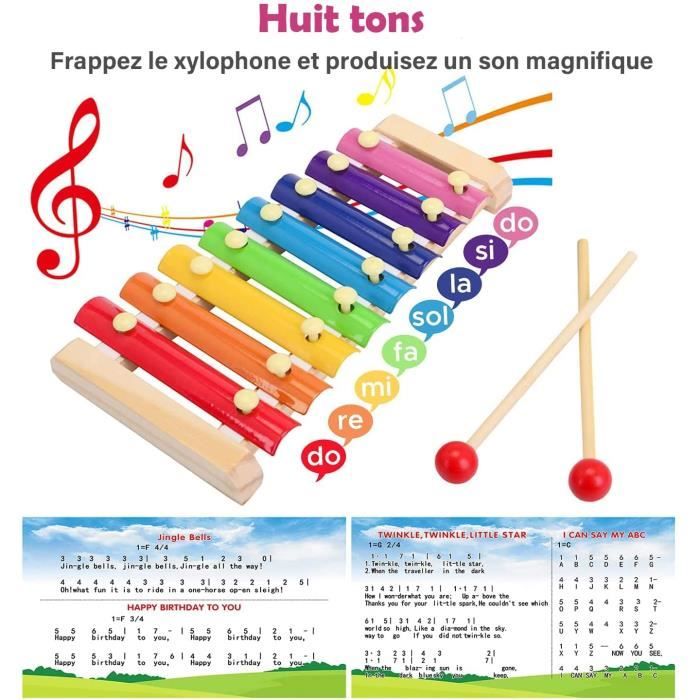 wingyz Xylophone en bois pour enfants, instruments de musique pour