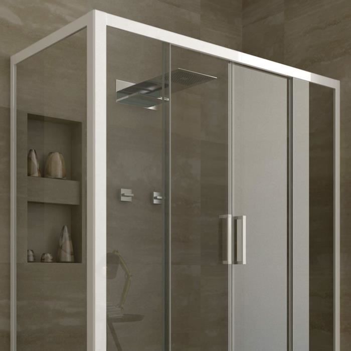 Porte De Douche à Soufflet Neptum 100 Cm H190 Ext 97/101 Verre 5mm Transparent Chrome