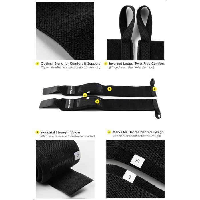Sangles De Musculation En Cuir De Vache - Poignet Anti-dérapant - 2 Pièces - Pour Haltères Et Tractions