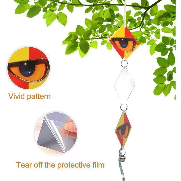 Effaroucheur Pigeons Hiboux - Lot De 3 Avec Bandes Réfléchissantes - Répulsif Oiseaux Pour Balcon, Jardin