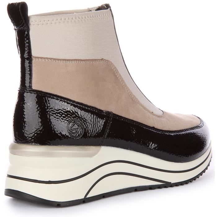 Bottines plateforme Remonte DOT71 pour femmes en beige avec