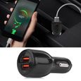 RHO- Charge rapide 3.0 USB Quick Charge 3.0/QC3.0 Dual USB Port Socket Fast Car Charger Power Adapter Noir-3