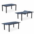 Salon de jardin table extensible - Orlando Gris taupe - Table en aluminium 150/210cm. plateau de verre. rallonge et 6 chaises en-3