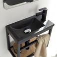 Meuble lave-mains noir en métal SAO - MOB-IN - Rond - Vasque réversible - Design moderne et industriel-3