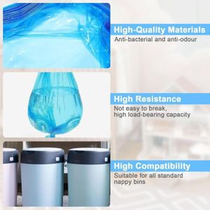 Lot De 10 Recharges Pour Poubelle à Couches - AQSACOKIYA - Longues, 4,5