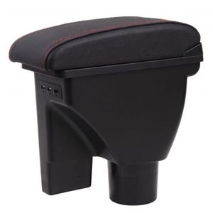 Accoudoir Central Universel Coulissant Pour Voiture - Cuir Noir, Rangement Pratique, Hauteur Réglable