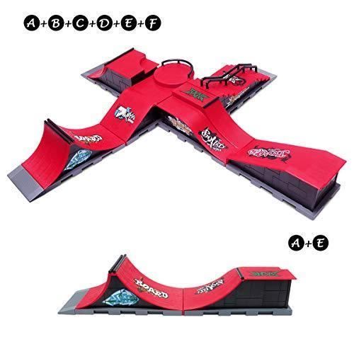 MOMSIV Mini Rampe de Skateboard pour Les Doigts et Ensemble d