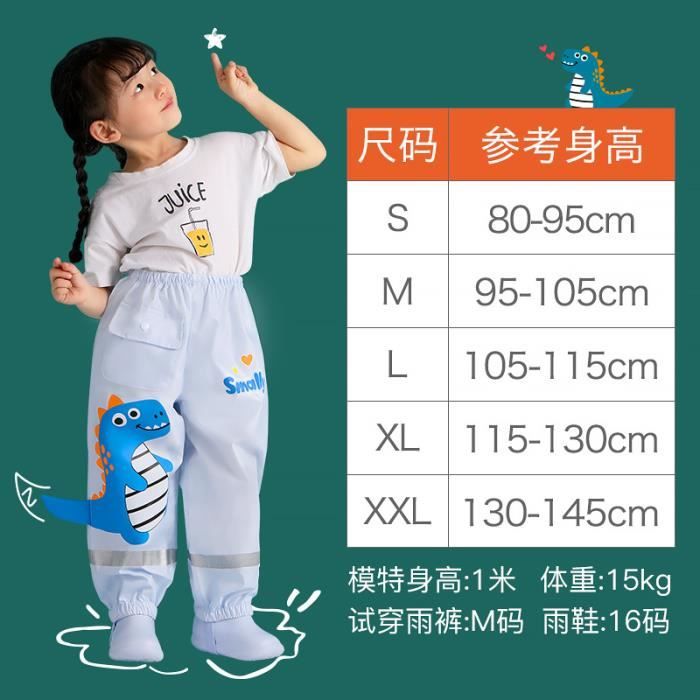 XL rose Pantalon de Pluie Impermeable pour Enfant Garcon et Fille Style Dessin Anime Dinosaure Ecolier Cdiscount