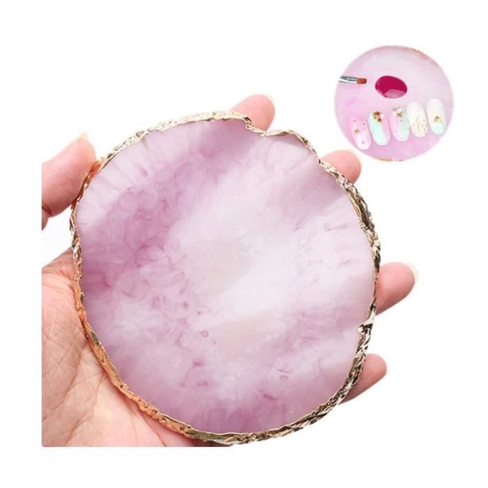 Palette Nail Art En Résine - Plateau Mixte Bord Doré | Pour Maquillage Et Art Des Ongles Professionnel