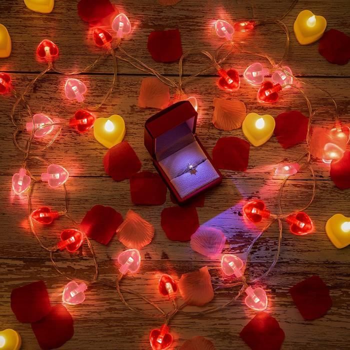 Guirlande lumineuse à Led en forme de cœur, décoration pour la saint- valentin, guirlande rouge scintillante, pendentifs pour fête de mariage,  2023 - AliExpress