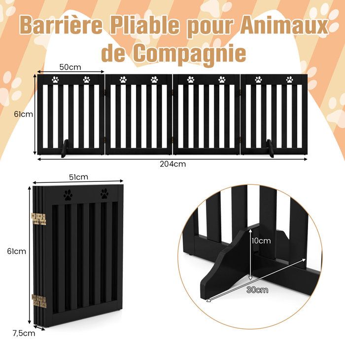 Barriere Extensible, 22- 39.37 Barriere Securite Chien, Barrière  Escalier, Barrière Extensible, Pliable pour Animaux De Comp[555] - Cdiscount