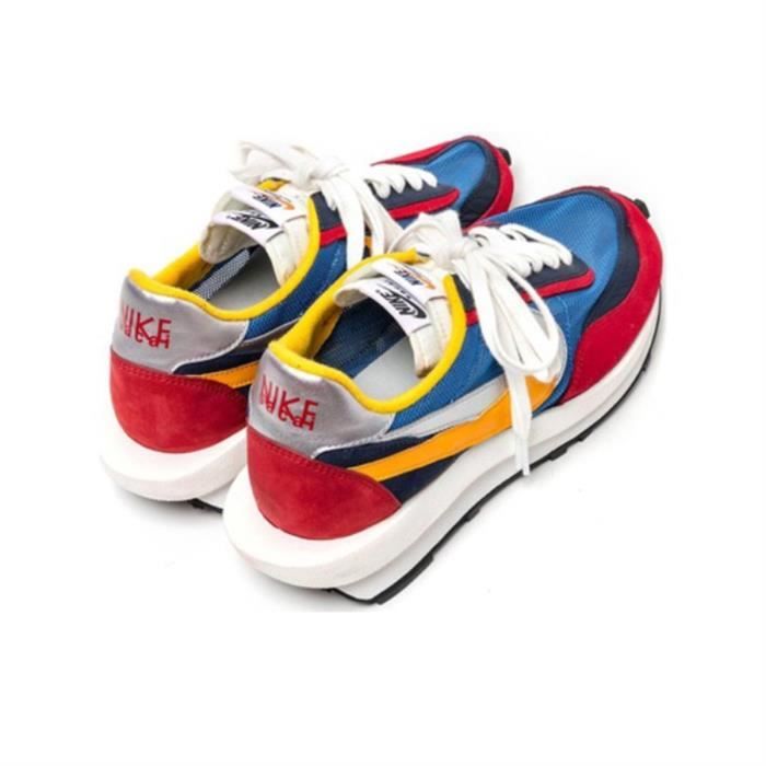 nike sacai waffle blue red