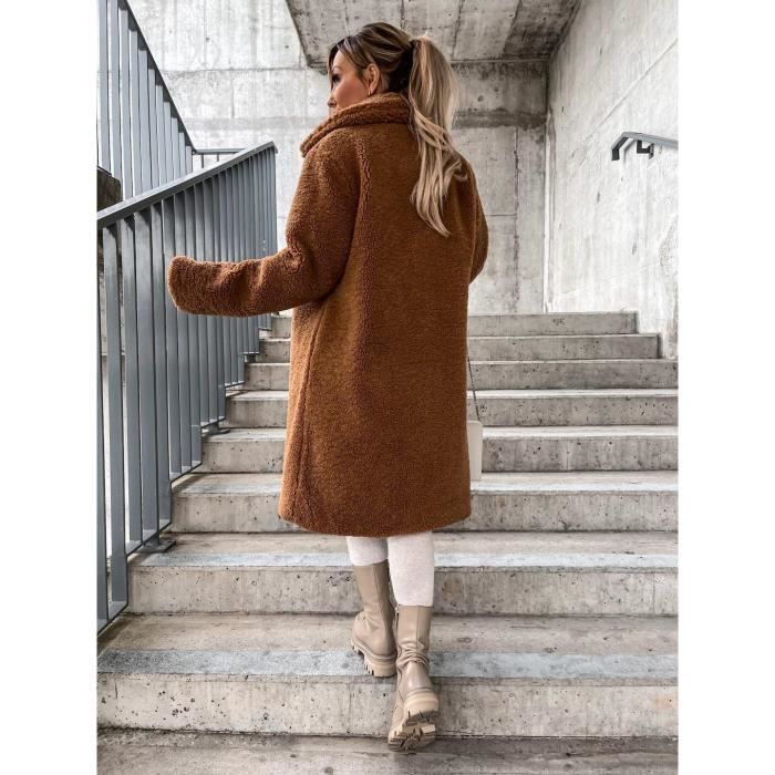 Manteau best sale duveteux noir