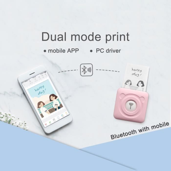 Mini Imprimante Thermique Bluetooth, Couleur: Rose - Cdiscount Informatique