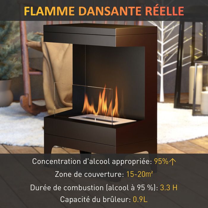 Bioéthanol 96,6% FLAMBIOL® pour cheminées en bidon de 5 L x 8