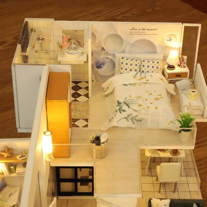HIGSPE Maquette Maison Miniature DIY Kit, Maison de poupée en Bois avec Meubles et lumières LED, 3D Maquette Maison A Construire Adulte, Kit Château Magique Modèle DIY pour Anniversaires, Noël | Votre HIGSPE Maquette Maison Miniature DIY Kit, Maison de poupée en Bois avec Meubles et lumières LED, 3D Maquette Maison A Construire Adulte, Kit Château Magique Modèle DIY pour Anniversaires, Noël | Votre