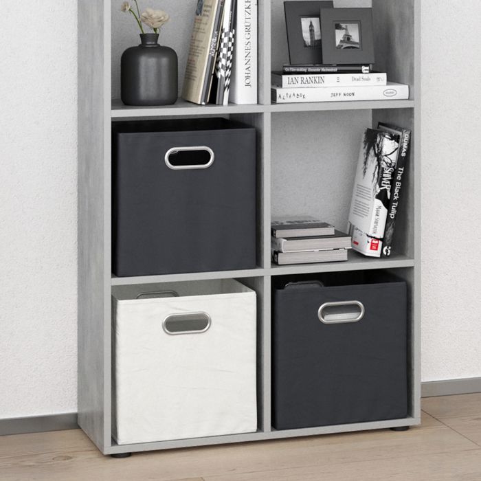 Étagère Cloison Modulable Vicco Noa - 8 Compartiments - Béton Gris - Rangement Placard/bureau