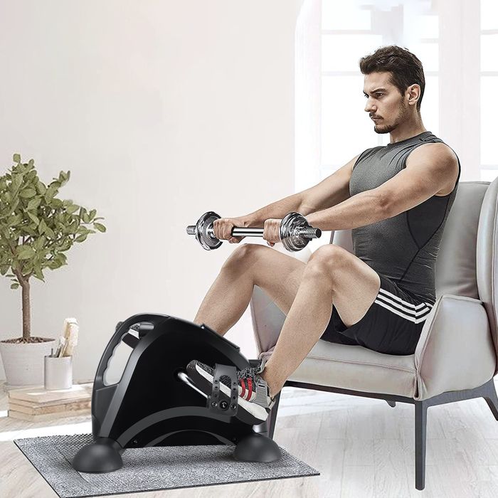 Mini Vélo D'Appartement Pédalier Bras Et Jambes - Résistance Réglable Avec Écran LCD