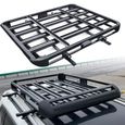 Grande galerie de toit en aluminium noir panier bac cargo 130x101cm porte-balustrade-0