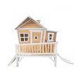 Maisonnette Emma AXI avec toboggan blanc - Maison de jeu en bois pour enfant-0