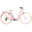 Vélo de ville femme LEGRAND Lille 2 D - rose/gris brillant - 17 pouces - 6 vitesses - V-brake-0