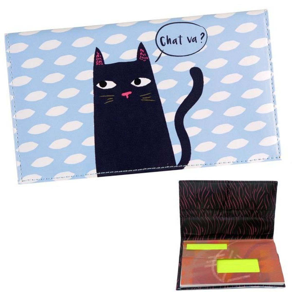 Porte Chequier Cartes Black Cat Chat Noir Bleu Etui De Rangement Idee Cadeau Original Pour Femme Fille Dlp Derriere La Porte Bleu Bleu Achat Vente Porte Chequier Cdiscount