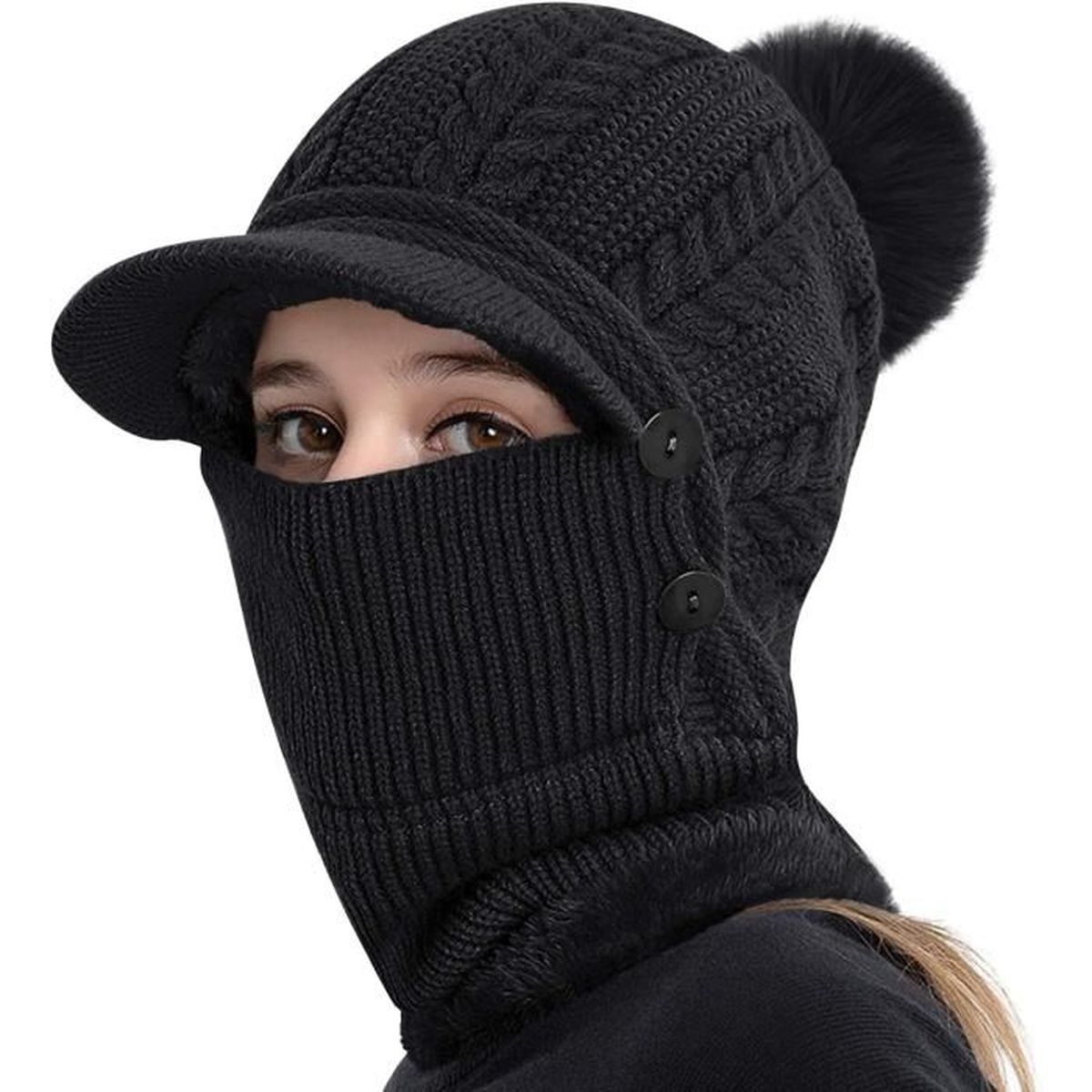Cache-cou Polaire épais Taille Unique - Coupe-vent Bordeaux, Doublure Douce Pour Ski Et Sport - 4