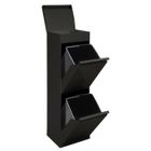 Arregui Top CR226-B Poubelle de recyclage en acier, poubelle de tri sélectif, 2 seaux, plateau multifonction, 2x17L (34L) noir