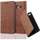 Cadorabo Coque Samsung Galaxy J3 2016 MARRON MOYEN FERMETURE MAGNÉTIQUE INVISIBLE Housse Etui Case Cover supporte Stand fente carte