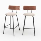 RENDEZ VOUS DECO Lot de 2 chaises pour îlot central 64 cm en tissu beige - Alize - Rendez-Vous Déco