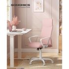 SONGMICS Fauteuil de Bureau, Siège Pivotant, Assise Rembourrée, Réglable en Hauteur et Inclinable, Capacité de Charge 120 kg, Rose Bonbon
