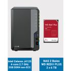 Synology DiskStation DS224+ 2Go Serveur NAS WD RED PLUS 12To (2x6To)