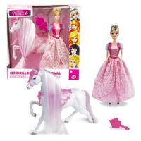 Poupée Fairytale Princess - Cendrillon - 30 cm - Tenue de princesse - Cheval et accessoires