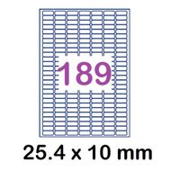 5 planches de 189 étiquettes transparentes Mat 25.4 x 10