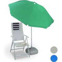 Parasol Relaxdays 180 cm - Polyester - Inclinable - Jardin Balcon Terrasse Plage - 8 branches