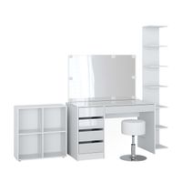 Coiffeuse Moderne Blanche Avec Miroir LED Vicco Sherry – Idéale Chambre Ado