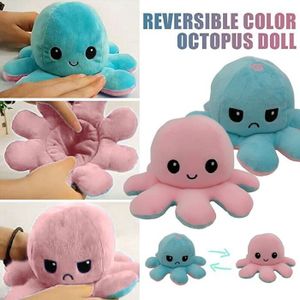 L C Pieuvre Jouets En Peluche Poulpe Poupee Bebe Jouets Double Face Flip Poulpe Mignon Fleur Douce En Peluche Marine Vie Poupee Cadeaux Creatifs 10cm Bleu Clair Et Vert Jeux Et Jouets