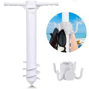 Lot De 2 Ancres De Plage Pour Parapluie - Support à Visser En Plastique Robuste, Stable Contre Le Vent
