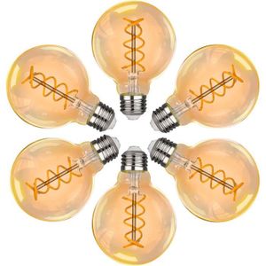 AMPOULE - LED Ampoule Led G80 6W, Ampoules Edison En Verre Ambré