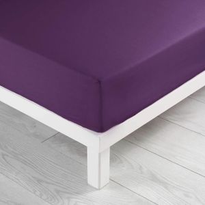 Bonnet de 40cm Beige Drap Housse uni Percale de Coton 80 Fils//cm/² 140x190 Salom/é Prestige