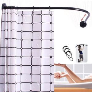 Sanilo Tringle de Rideau de Douche t/élescopique Extensible Entre 90-160 cm et 120-220 cm Noir, 120-220 cm